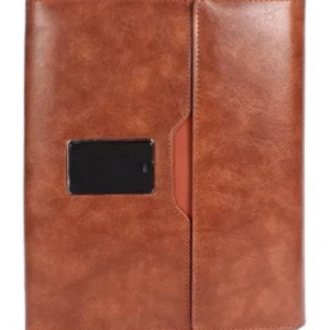 8000 mAh Leather Power Bank Diary with Pen (Brown)