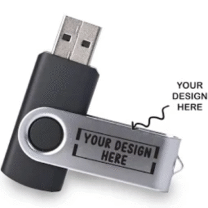 Personalized Black Swivel USB Pendrive (4‑32 GB)