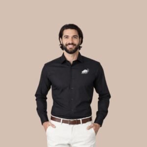 Black Shirt in PC Suiting Fabric – Formal Wear