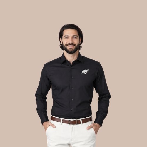 Black Shirt in PC Suiting Fabric – Formal Wear