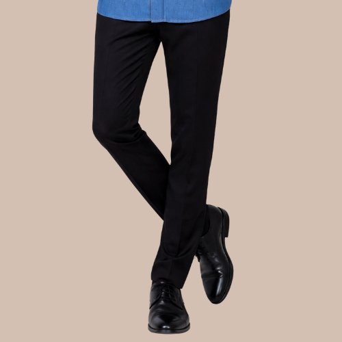 Black Shirt in PC Suiting Fabric