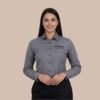 Dark Grey Fil-à-Fil Women’s Formal Shirt