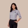 Light Grey Fil-à-Fil Women’s Formal Shirt