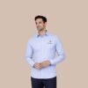 Plain Blue Shirt in PC Suiting Fabric