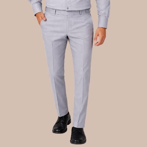 Plain Light Grey Shirt in PC Suiting Fabric