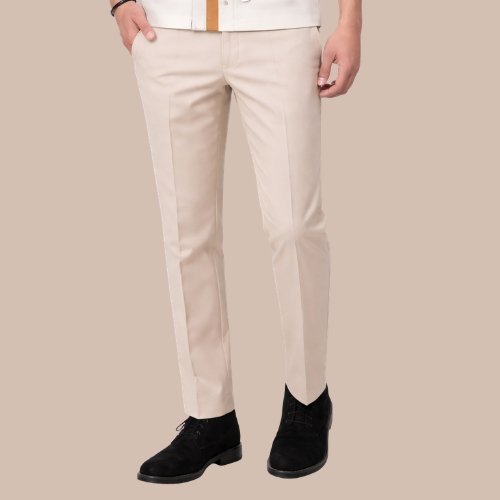 Beige Shirt in PC Suiting Fabric