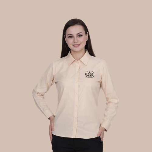 Elegant Beige Women’s Office Shirt